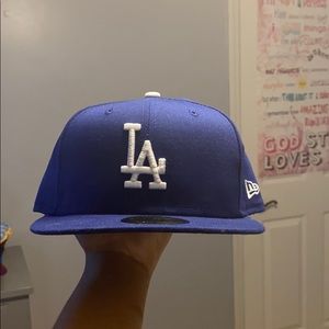 blue LA fitted cap